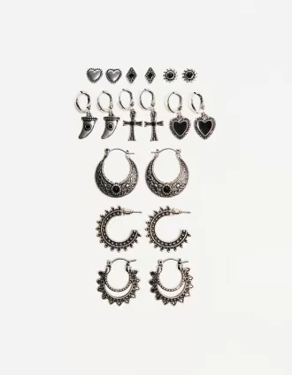 Pack de 9 pendientes bohemios Silver