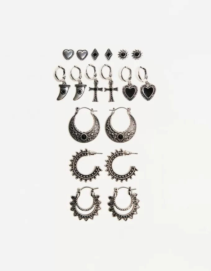 Pack de 9 pendientes bohemios Silver