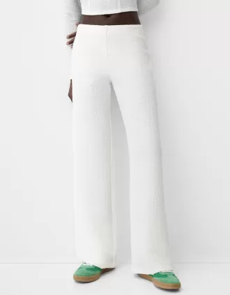 Pantalón ancho con relieve White
