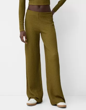 Pantalón ancho con relieve Green