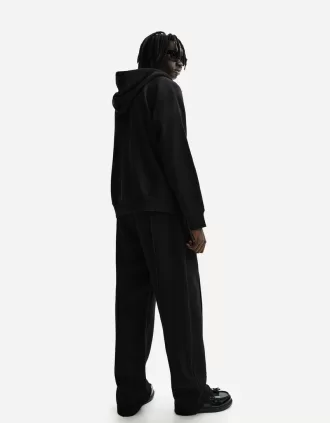 Pantalón ancho de felpa Black