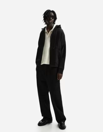 Pantalón ancho de felpa Black