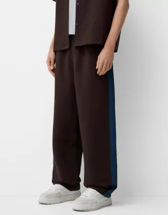 Pantalón baggy con rayas laterales Brown