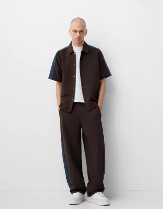 Pantalón baggy con rayas laterales Brown