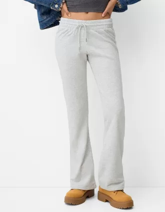 Pantalón campana de felpa Grey