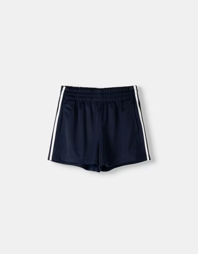 Pantalón corto retro con raya lateral Navy