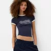 Pantalón corto retro con raya lateral Navy