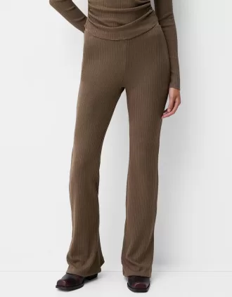 Pantalón culotte canalé evasé Sand