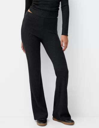 Pantalón culotte canalé evasé Dark grey