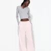 Pantalón de felpa con costuras laterales. Pink