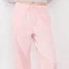 Pantalón de felpa con costuras laterales. Pink
