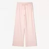 Pantalón de felpa con costuras laterales. Pink