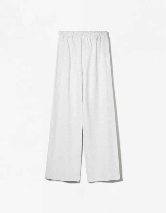 Pantalón de felpa con costuras laterales. Grey
