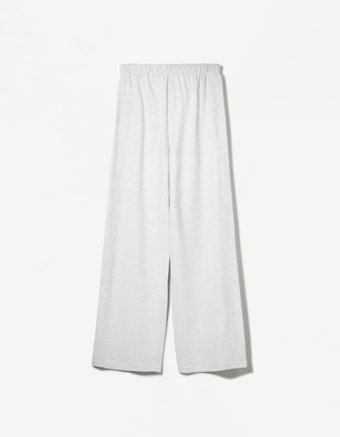 Pantalón de felpa con costuras laterales. Grey