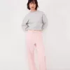 Pantalón de felpa con costuras laterales. Pink