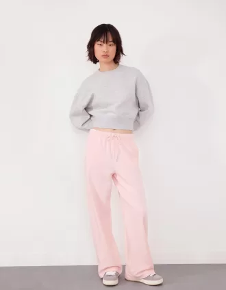 Pantalón de felpa con costuras laterales. Pink
