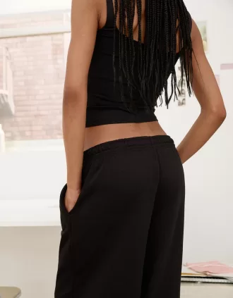 Pantalón de felpa súper ancho Black