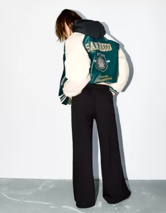 Pantalón de felpa súper ancho Black