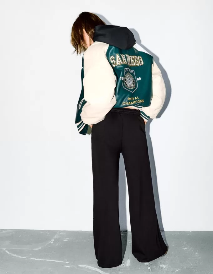 Pantalón de felpa súper ancho Black