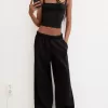 Pantalón de felpa súper ancho Black