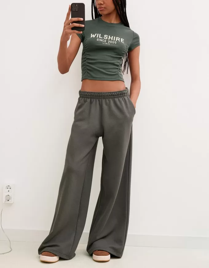 Pantalón de felpa súper ancho Khaki