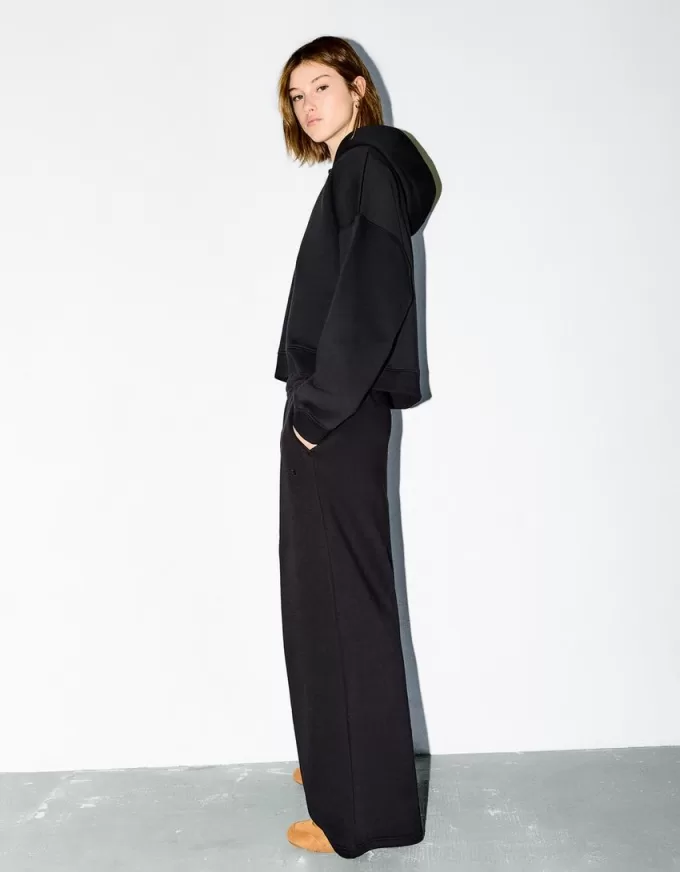 Pantalón de felpa súper ancho Black