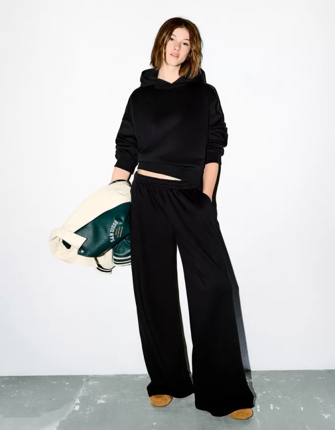 Pantalón de felpa súper ancho Black