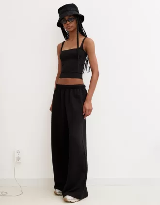 Pantalón de felpa súper ancho Black
