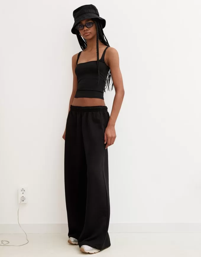 Pantalón de felpa súper ancho Black
