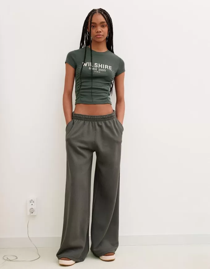 Pantalón de felpa súper ancho Khaki