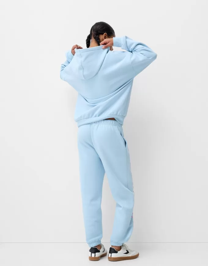 Pantalón deportivo con estampado Light blue