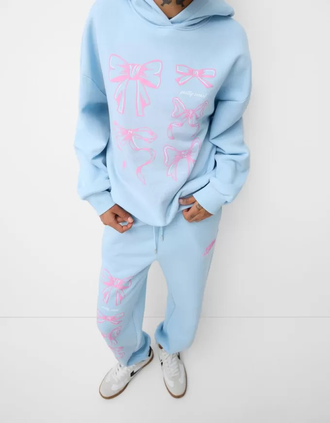 Pantalón deportivo con estampado Light blue