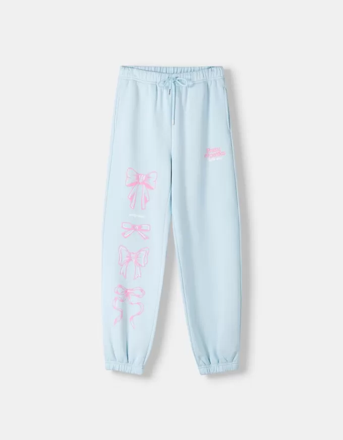 Pantalón deportivo con estampado Light blue