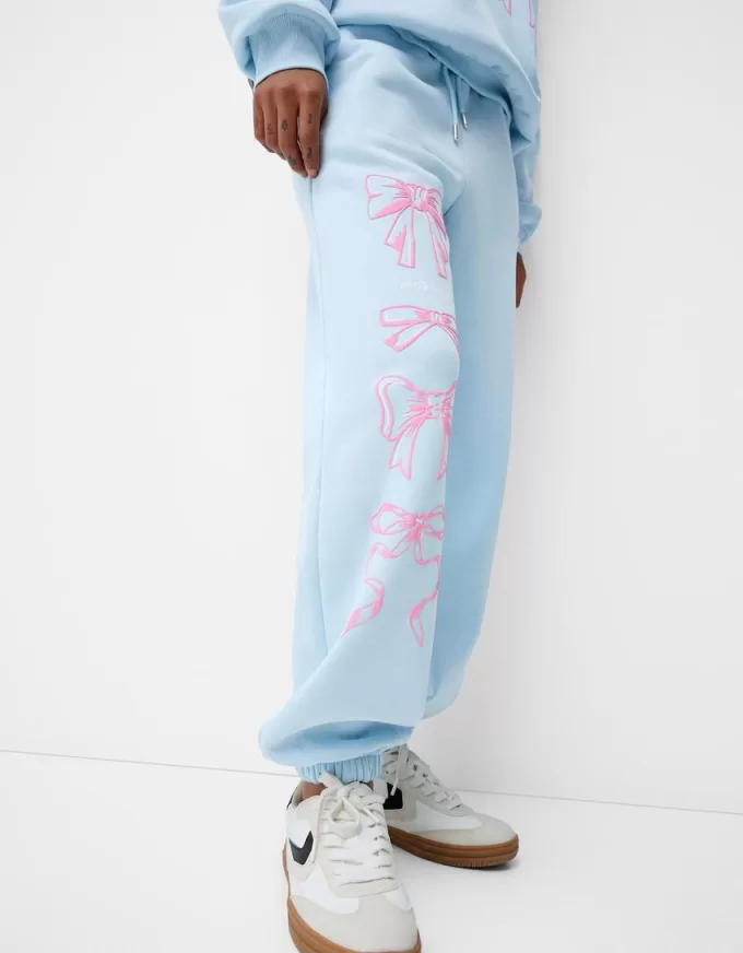 Pantalón deportivo con estampado Light blue