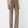 Pantalón efecto piel animal print Beige