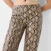 Pantalón efecto piel animal print Beige