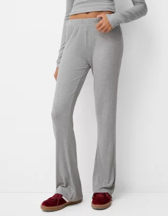 Pantalón fluido canalé Grey