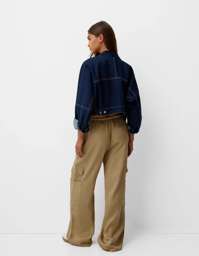 Pantalón fluido con bolsillo lateral Green