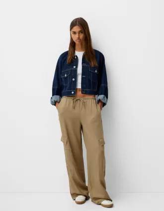 Pantalón fluido con bolsillo lateral Green