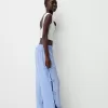 Pantalón fluido con lazos laterales Light blue