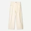 Pantalón fluido con pinzas Beige