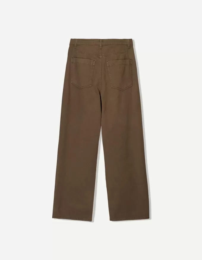 Pantalón fluido con pinzas Brown