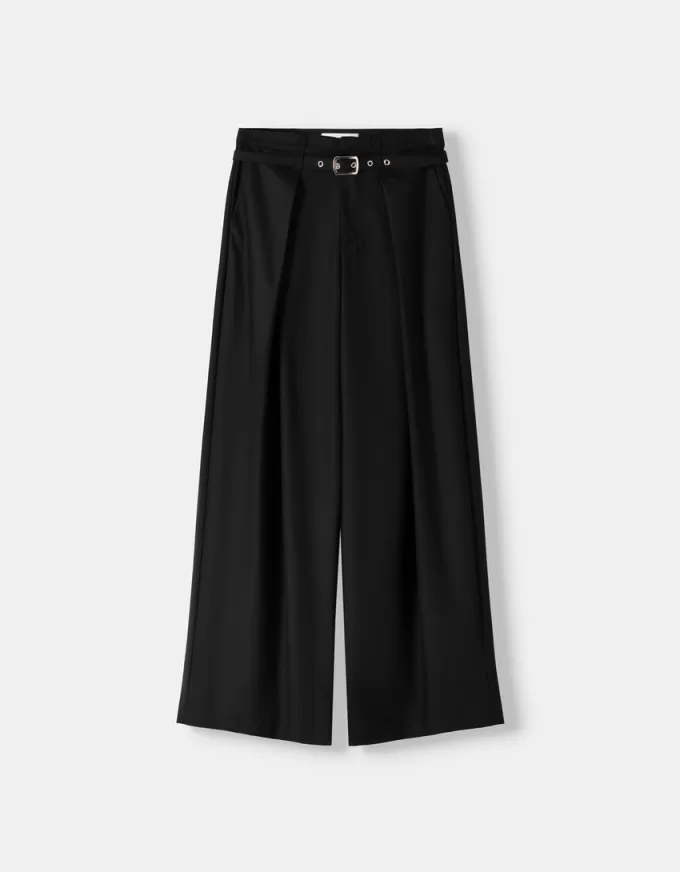 Pantalón globo con cinturón Black