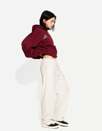 Pantalón mezcla de lino con cinturilla elástica Sand