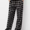 Pantalón recto cuadros Black