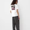 Pantalón recto cuadros Black