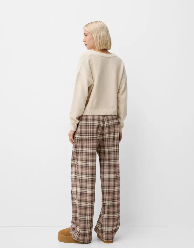 Pantalón recto cuadros Brown Pantalón recto cuadros Brown