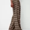 Pantalón recto cuadros Brown