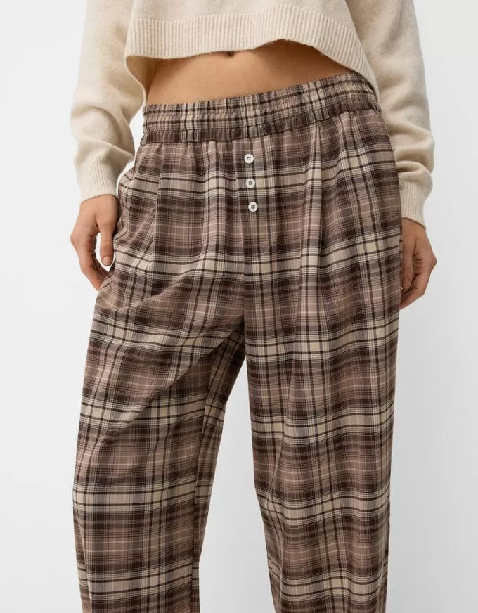 Pantalón recto cuadros Brown Pantalón recto cuadros Brown