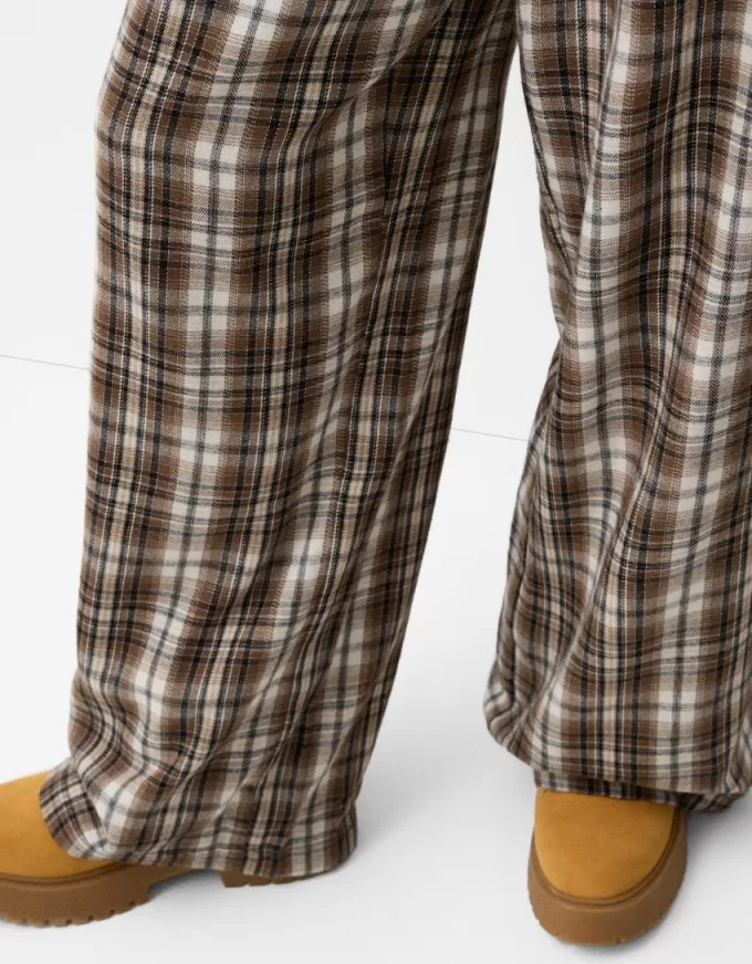 Pantalón recto cuadros Brown Pantalón recto cuadros Brown